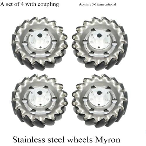 [New] A set of 4 152mm mecanum wheels, stainless steel wheels