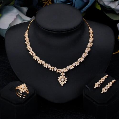 New Arrivals Fashion Pretty 4 PCS Jewelry Set For Wedding Engagement Cubic Zirconia Shiny Ring Women Accessories High Quality