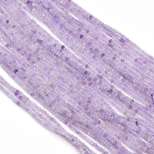 New Beads Natural Semi-Precious Stone Section Beaded Unisex Charm Lavender Beads for Jewelry Making Beadwork DIY Bracelet 3x2mm