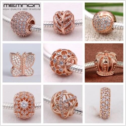 Memnon Autumn collection charms with rose gold fit 925 sterling silver bead Bracelet necklace DIY pendant for jewelry making