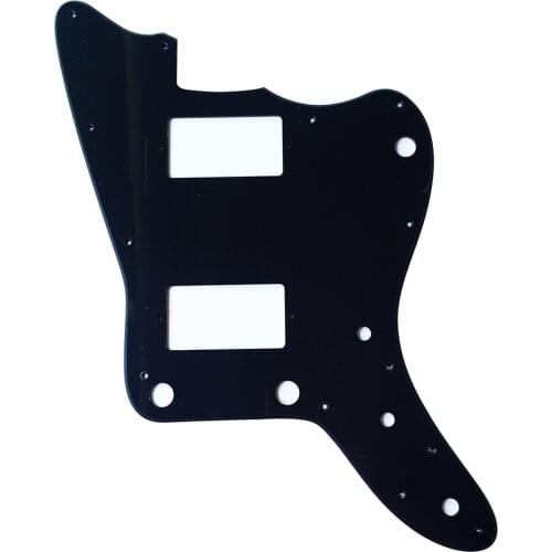 Pleroo Custom Guitar pickgaurd - For MIJ Jazzmaster Guitar Pickguard with PAF Humbucker, 1 Ply Black