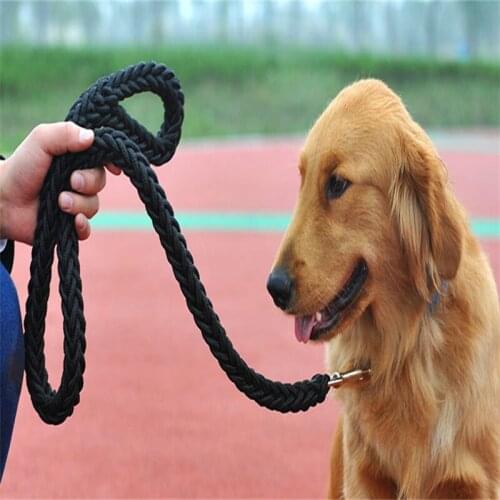 Strong Durable Large Dog Leash Traction Lead Rope with Heavy Duty Buckle Eight Nylon Strand Braided Leashes for Big Medium Dogs