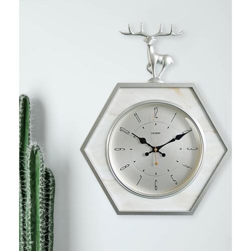 Resin Luxury Silence Wall Clocks Nordic Creativity Modern Simple Bedroom Wall Clocks Abstract Horloge Loudspeaker Mute EK50bgz