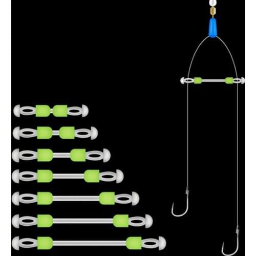 15pcs Silicon Double Hooks Contactor Device Fishing Line Space Bifurcation Eight Type Space Bean Line Swivel Tying Tool