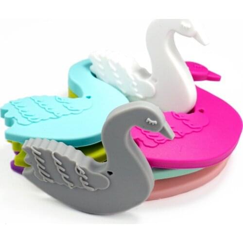 Food Grade Silicone Teethers Animal Swan Baby Teether Infant Baby Chew Charms Kids Teething Gift Toddler Toys 20pcs Sutoyuen