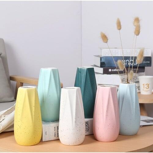 Nordic Macaron Smooth Ceramic Pottery Flower Mini Vase for Decoration Wedding Home Office Ornaments Desktop Crafts