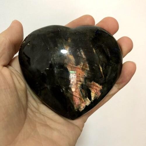 ONLY ONE!! Large Labradorite Heart-Carved Labradorite Hearts,Reiki Chakra Healing Stone Hearts,87X32mm 300grams