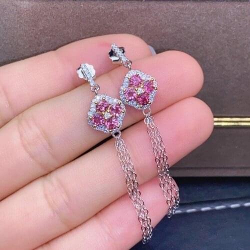 Party Top Sale Best Elegant Gift Natural And Real Tourmaline Earring 925 sterling silver Fine jewelry Tourmaline Earring