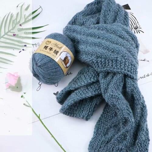 100G Yak Velvet Scarf Line Hat Line Stick Needle Australian Wool Hand-Woven Medium Thickness Coat Vest Wool