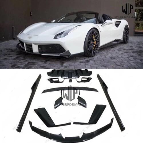 High Quality Carbon Fiber Car Body kit Front Splitter Rear Diffuser Rear Spoiler Side Skirts For Ferrari 488 GBT Spider