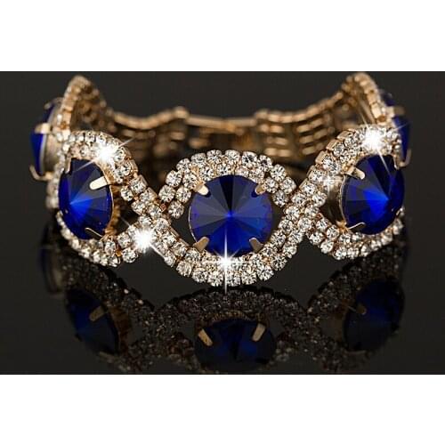 Women Luxury Bracelets & Bangles Wholesale Rhinestone Woman Fashion Bracelets Bangles Wedding
