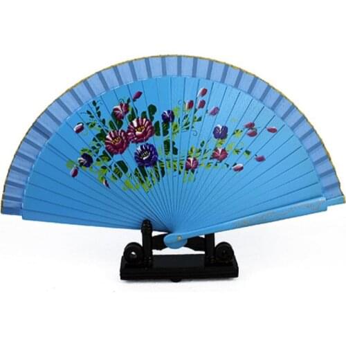 120pcs/lot European style hand-painted flower designs Spanish wood fan Chinese handicraft
