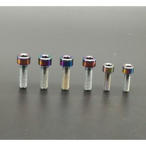6pcs (M6 x 20 - 4pcs, M5 x 16 - 2pcs) Titanium / Ti Hex Allen Head Bolts for Disc Brake Adapter Mount