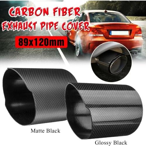 89mm Car Carbon Fiber Exhaust Muffler Tip Pipe Cover Shell Housing Straight