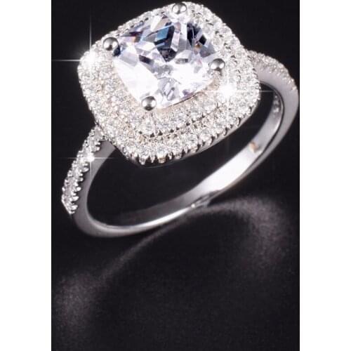 Promotion!!! Real Solid 100% 925 Sterling Silver Wedding Rings Jewelry for Women 3ct Simulated Diamond Engagement Ring sz 5-10