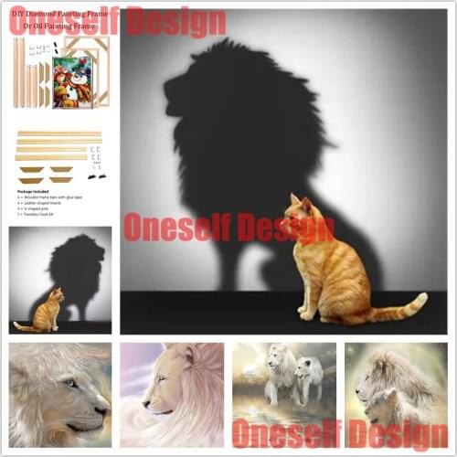 2021new style diy diamond painting animal lion diamond embroidery clock decoration home diamond art kit diamond mosaic diy frame