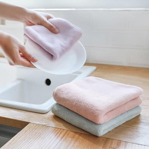 Basedidea 3pcs Cleaning Towels Super Absorbent Dish Towels Double Sides Thicken Drying Plate Bowls Cloth