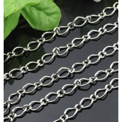 Free shipping!!!!50M/ DIY jewelry findings-Dull silver tone 5mm Chain findings