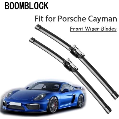 BOOMBLOCK 2PCS High Quality Front Windshield Wiper Blades For 2005-2017 Porsche Cayman 987C 981C Accessories