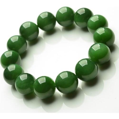 Lovers Green Beads stone Bangle Bracelet Handmade 10-12MM Bead AAA