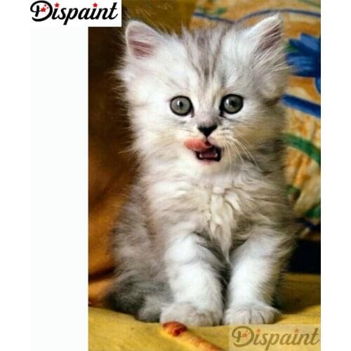 Dispaint Full Square/Round Drill 5D DIY Diamond Painting "Animal cat scenery" Embroidery Cross Stitch 5D Home Decor A11316