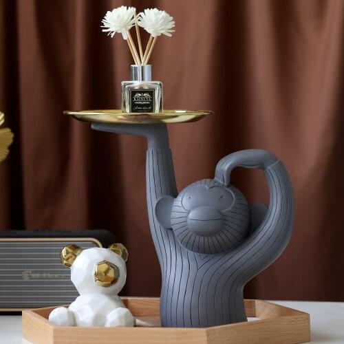Monkey Tray Resin Ornaments Creative Nordic Luxury Jewelry Storage Gifts Mo Landi Colors