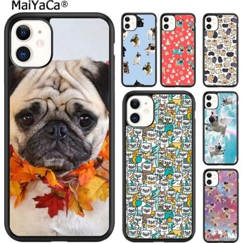 MaiYaCa CUTE PUPPY PUG DOG MOPS Phone Case Cover For iPhone SE 6s 7 8 plus X XR XS 11 12 pro max Samsung Galaxy S8 S9 S10 shell
