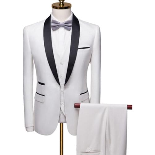 Men Autumn Wedding Party Three Pieces Jacket Trousers Set Large Size 5XL 6XL Male Blazer Coat Pants Vest Fashion Slim Fit Suit
