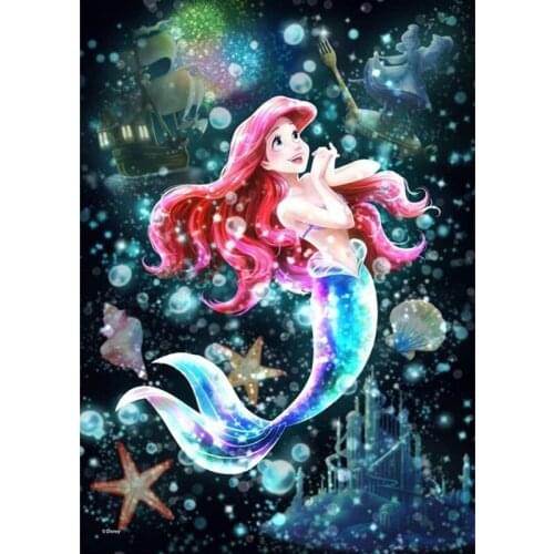 Diamond Art Painting Sets Beauty Fish Full Drill Round Diamond Embroidery Picture Rhinestone Diamond Mosaic Cartoon Home Decor