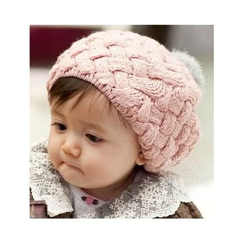 New Baby Winter Hat Knit Crochet Baby Beret Girl Cap For Children Cotton Warm Cap Cute Warm Kid Beanie