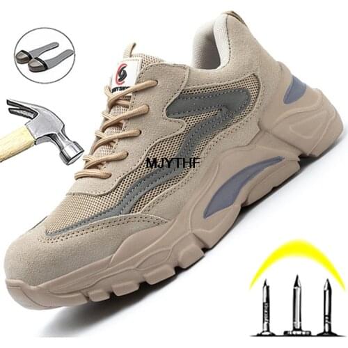 New Safety Shoes For Men Women Steel Toe Cap Work Shoes Breathable Light Sneaker Men Indestructible Safety Boots Couples Shoes