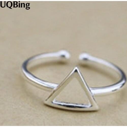 New Arrivals 925 Sterling Silver Rings Silver Geometric Triangle Ring Open Rings For Girl Women Gift Jewelry