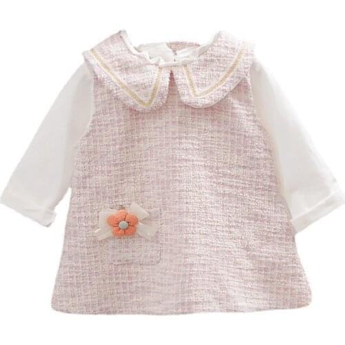 New Autumn Fashion Baby Girl Clothes Suit Children Cute Plaid T-Shirt Dress 2Pcs/Set Toddler Casual Cotton Costume Kids Clothing