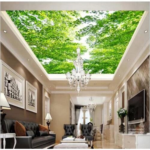 Wallpapers Youman Custom 3D ceiling wallpapers/European style palace and Green Sky Forest for the living room ceiling wallpaper