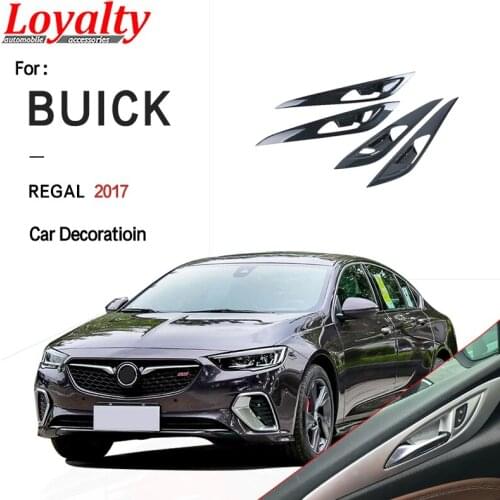 Loyalty for BUICK REGAL 2017 Door Armrest Window Lifter Switch Board Pacel Cover Trim ABS Carbon Fiber Car Accessories Styling