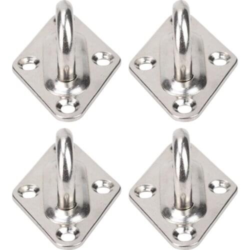 304 Stainless Steel Ceiling Wall Mount Hook Heavy Duty Anchor Eye Plate For Boat Yoga Swings Hammocks M68B