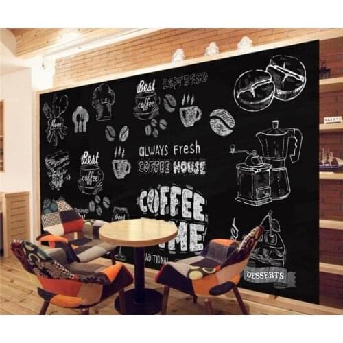 Custom wallpaper European-style hand-painted black and white coffee shop mural restaurant mural wallpaper for wall 3 d