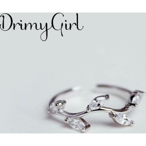 Exaggerated Handmade Zircon Leaf Rings Finger Jewelry For Women Retro Gothic Punk Creativity Jewelry 2021