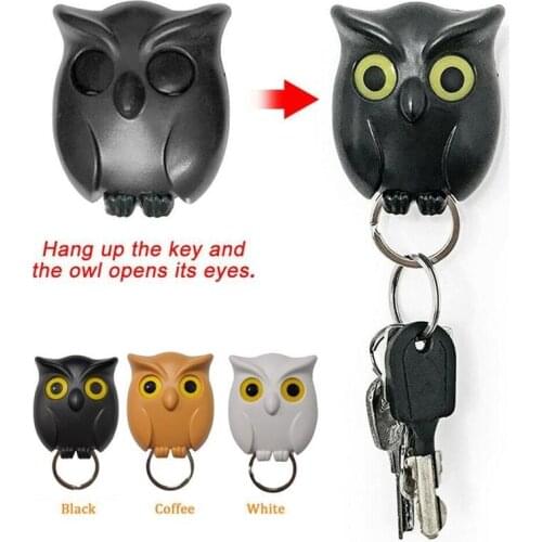 Owl Key Hook 1pc Free Punch Door Entrance Living Room Viscose Wall Hanging Finishing Storage Hook Wall Key Holder Hook
