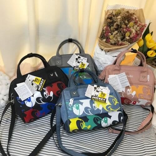 Disney Mickey Mouse Women Men Shoulder Messenger Bag Lady Minnie Handbag Travel Bag High Capacity Mommy Tote Bag Multi-purpose