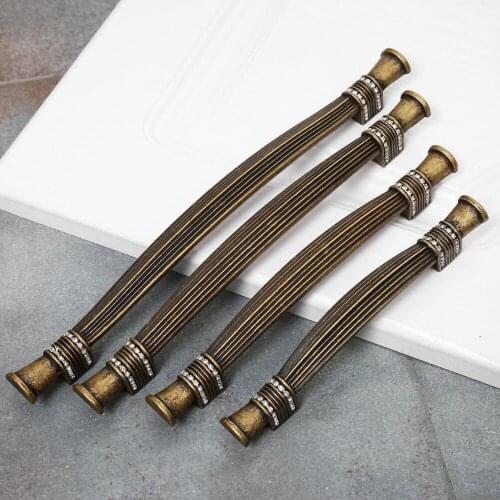 Extended ivory white furniture handle European diamond wardrobe pulls high grade drawer closet knob pastoral cabinet knobs 160mm