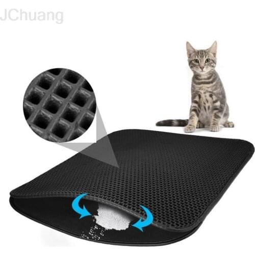 Pet Cat Waterproof Litter Mat Double Layer Litter Cat Bed Pads Trapping Pets Litter Box Mat Pet Product Bed For Cats Accessories