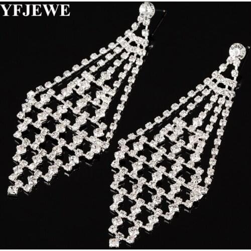 YFJEWE New Luxury Excellent Rhinestone Drop Earrings Jewelry CZ Crystal Earrings Bridal Wedding Jewelry For Women #E326