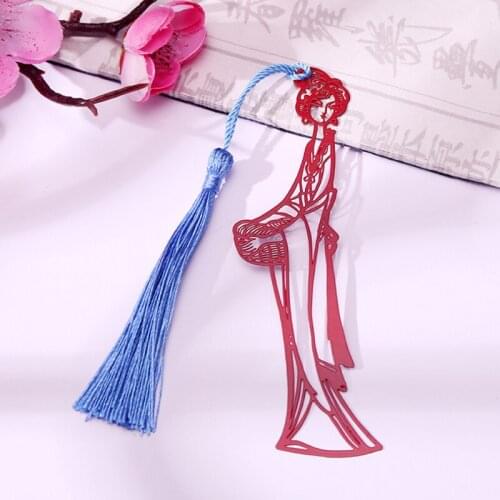 Kawaii The Four Classical Beauties Bookmark Cute Stainless Steel Metal Accessories Book Mark Page Folder Office School Supplies