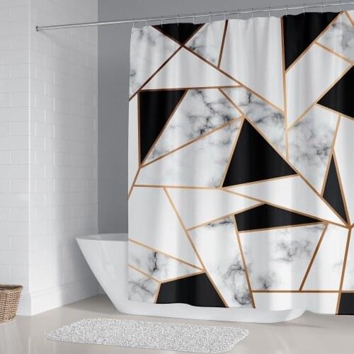 Geometric Marbles Chic Printing Style Shower Curtains High Quality Waterproof Polyester Fabric Hanging Screen Cover with 12 Hook