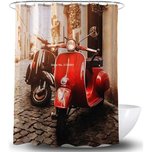 Modern Train and Ship Printed Shower Curtain Bathroom Decoration Waterproof and Mildewproof Multi-size Shower Curtain