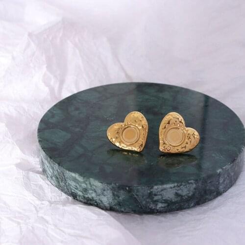 Titanium Steel French Creative Minimalist Irregular Heart Earring for Women Statement Girl Trendy Jewelry Accessories Kolczyki