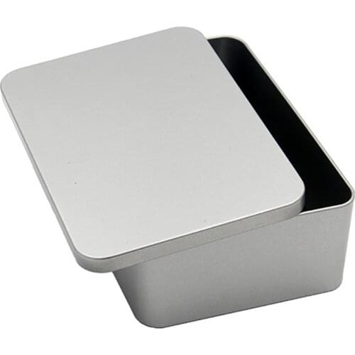 Star Packaging Black Tin Box Rectangular Shape Black With Curved Lid Tin Box