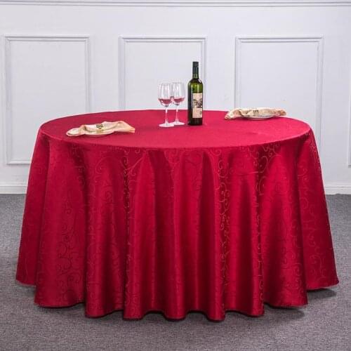 10PCS Polyester Table Cloth Embroidered Round Diameter Tablecloth Table Knitting Cloth Jacquard Table Cover Wedding Decoration