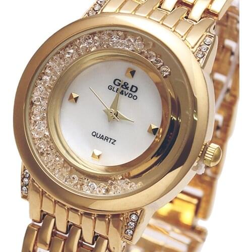2018 Brand Luxury G&D Women Quartz Wristwatch Gold Stainless Steel Band Relojes Mujer Fashion Lady Dress Watch relogio feminine